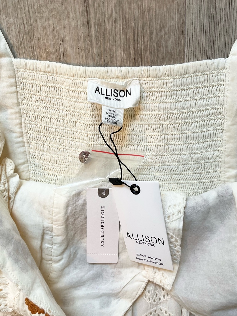 Anthropologie Allison NY Esperanza Embroidered Boho Maxi Dress Size Medium NWT - Picture 9 of 16